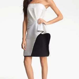 Halston Heritage strapless white&black Dress US 6